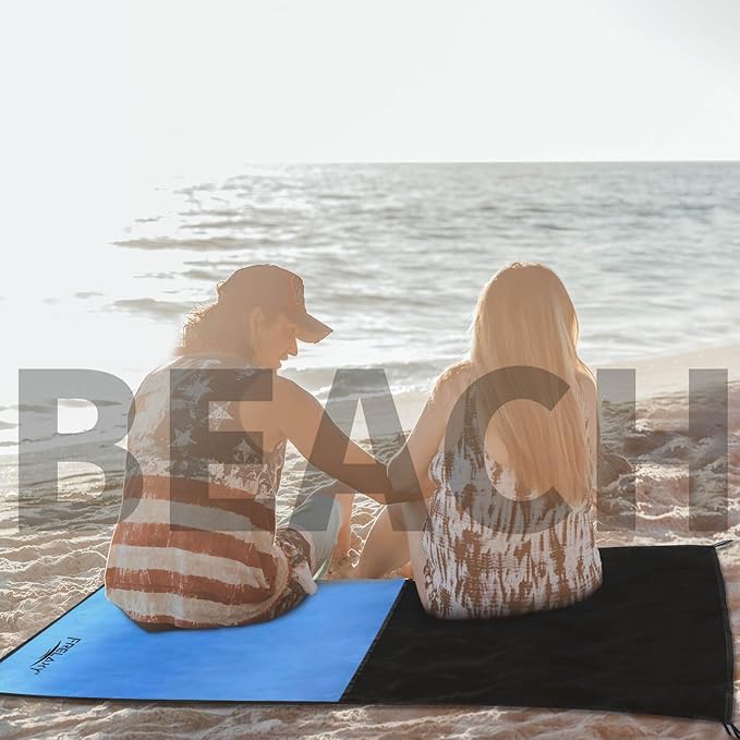 Frelaxy Pocket Picnic Blanket, Waterproof Sandproof Beach Mat, Compact Camping Tarp for Festivals, Hiking, Travel, Outdoor Recreation