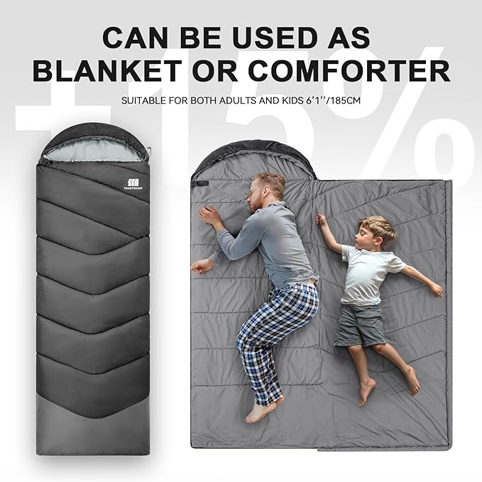 Sleeping Bags for Adults Cold Weather,Portable, Waterproof,Lightweight Sleeping Bag for Tall Girls Boys with Compression Sack for Warm Camping, Hiking, Outdoor & Indoor