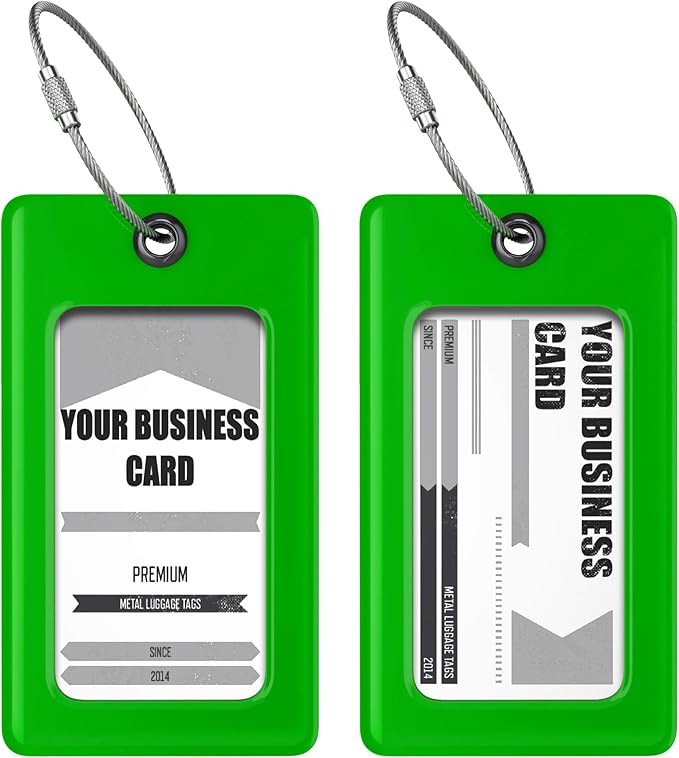 Luggage Tags Business Card Holder by TUFFTAAG - Durable Travel ID Bag Tag, Secure & Flexible, Perfect for Suitcases, Backpacks, and Carry-Ons, Easy Identification