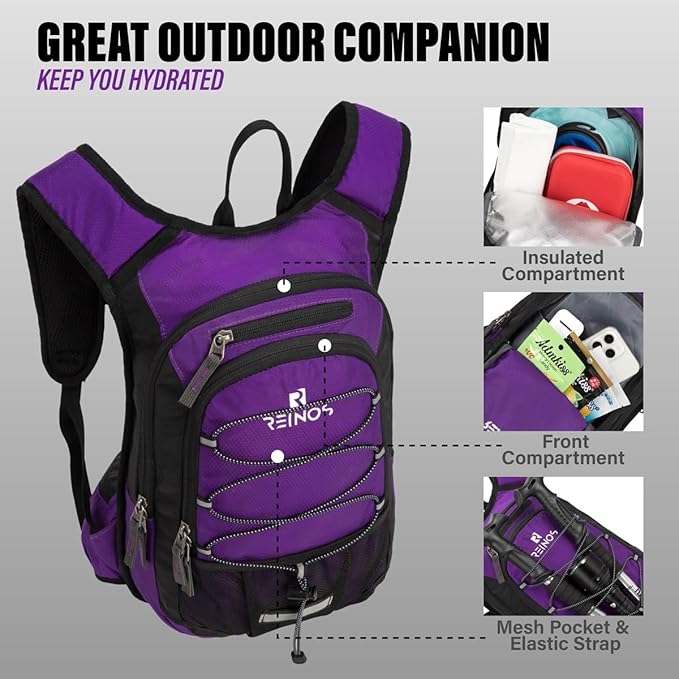 Hydration Pack Backpack with 3L Water Bladder for Men & Women, Hiking Daypack with Thermal Insulation | Running, Cycling, Camping, Skiing, Outdoor Activities