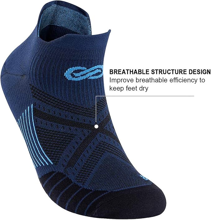 PAPLUS Ankle Compression Sock for Men and Women 2/4/6 Pairs, Low Cut Compression Running Sock with Ankle Support