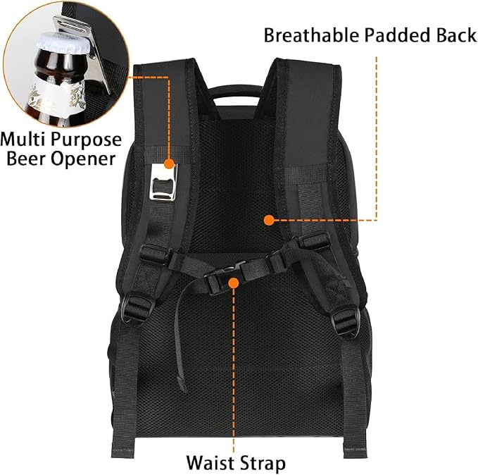 MATEIN Cooler Backpack, 26 Cans Insulated Lunch Backpack for Men Women, Leakproof Double Layer Lunch Cooler Bag Lightweight Soft Lunch Backpack with Cooler Compartment, Beach Camping Hiking Beer Gifts