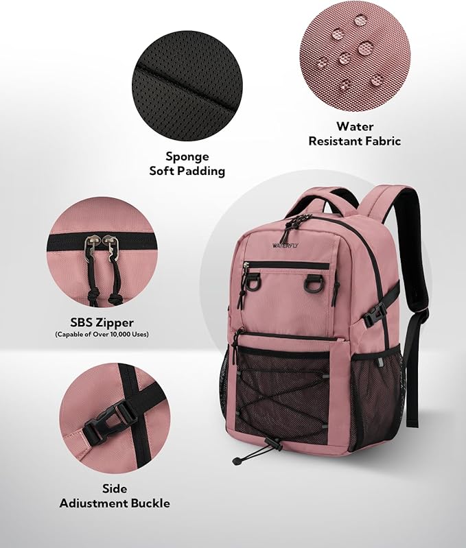 WATERFLY Travel Hiking Casual Backpack: 22L Lightweight Everyday Outdoor City Daypack College Bookbag for Woman Man