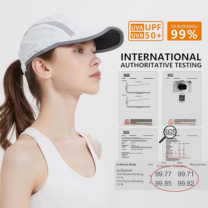 GADIEMKENSD Reflective Folding Outdoor Hat Unstructured Design UPF 50+ Sun Protection Sport Hats for Womens and Mens