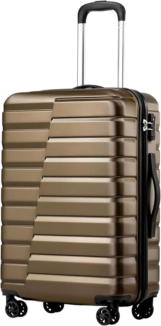 Coolife Luggage Suitcase Carry on Hardside PC+ABS Spinner TSA Lock Telescopic Handle