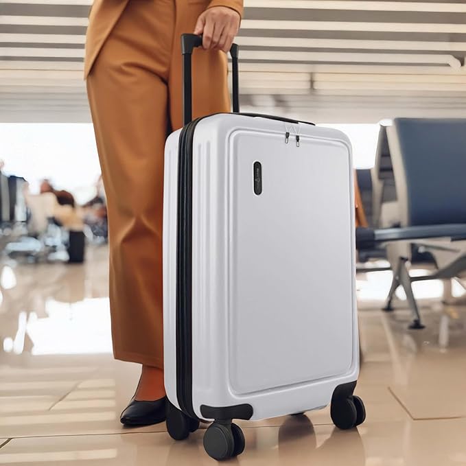 24 Inch Luggage with Spinner Wheels, Hard Shell Suitcase with TSA Locks for Luggage, Travel Large Suitcase, Expandable Hard Shell Suitcases, White