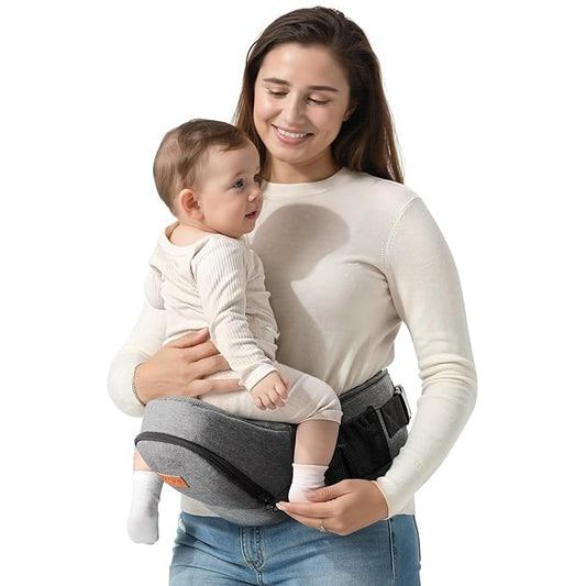 besrey Toddler Hip Carrier - Side Baby Carrier, Up to 44lb, Dad Infant Carrier Hipseat (Grey)