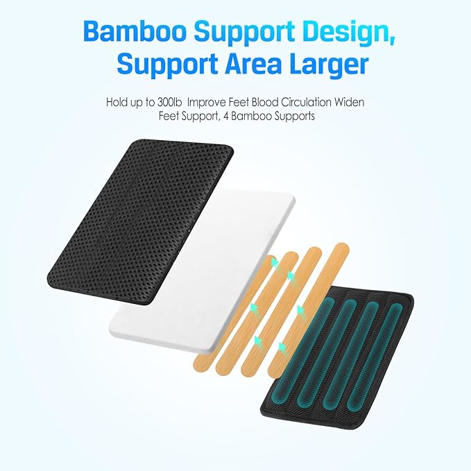 Airplane Foot Hammock for Plane Travel Essentials, Airplane Foot Rest with 2 in 1 Removable Support Pad, Adjustable Foot Hammock with Thicken Memory Foam, Foot Rest for Plane Travel Foot Leg Rest