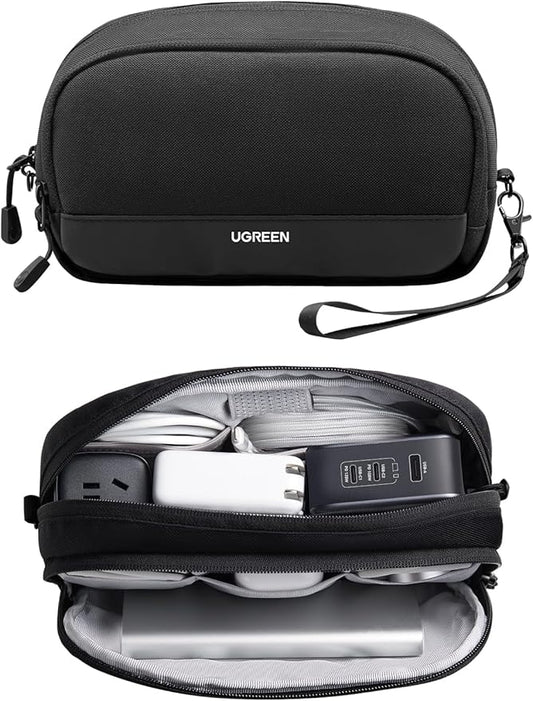 UGREEN Electronics Organizer Travel Case Bag Multifunctional Organizer Carrying Case for Cables, Cord, SD Card, Earbuds, Charger, USB Adapter, Electronic Accessories Medium Size