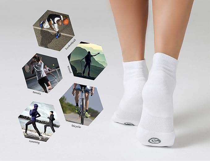 CS CELERSPORT 6 Pairs Women's Running Ankle Socks Athletic Sport Socks Cushioned