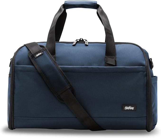 Halfday Convertible 2-in-1 Premium Garment Duffel Weekender Bag 40L | Wrinkle-Free Travel, Hanging Suit Compartment, Shoe Pockets, Trolley Sleeve. Balistic Nylon Carry-On, Pacific