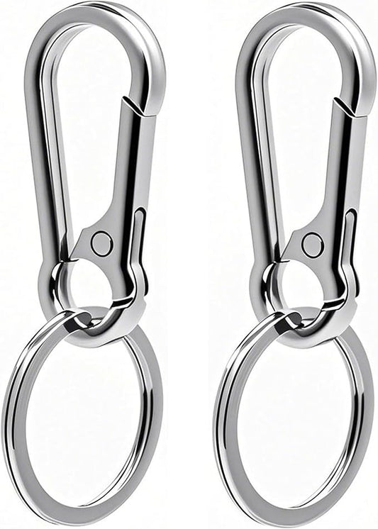 Keychain Keyring Set for Men Women Classic Metal Home Car Key Holder Organizer Portable Carabiner Clip Accessories 2PCS