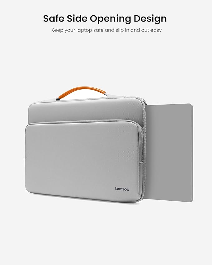 tomtoc 360° Protective Laptop Sleeve for 13.5-14.4 Inch Surface Laptop 6/5/Studio 2/1, Surface Book, Water-Resistant Shockproof Carrying Case Bag for Acer Aspire/Swift, ASUS Vivobook/Zenbook 14, Gray