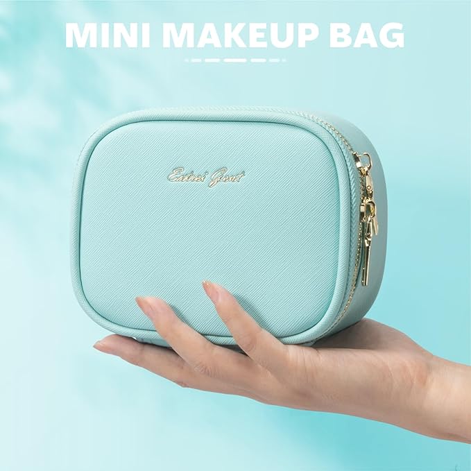 Small Makeup Bag Travel Train Case with Mirror and Light Mini Travel Make up for Women Train Case Cosmetic Organizer 3 Adjustable Brightness Toiletry Bag Portable Artist Storage