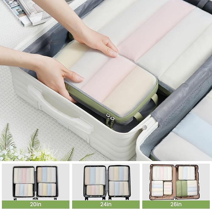 BAGAIL 6 Set Ultralight Compression Packing Cubes Packing Organizer for Travel Accessories Luggage Suitcase Backpack