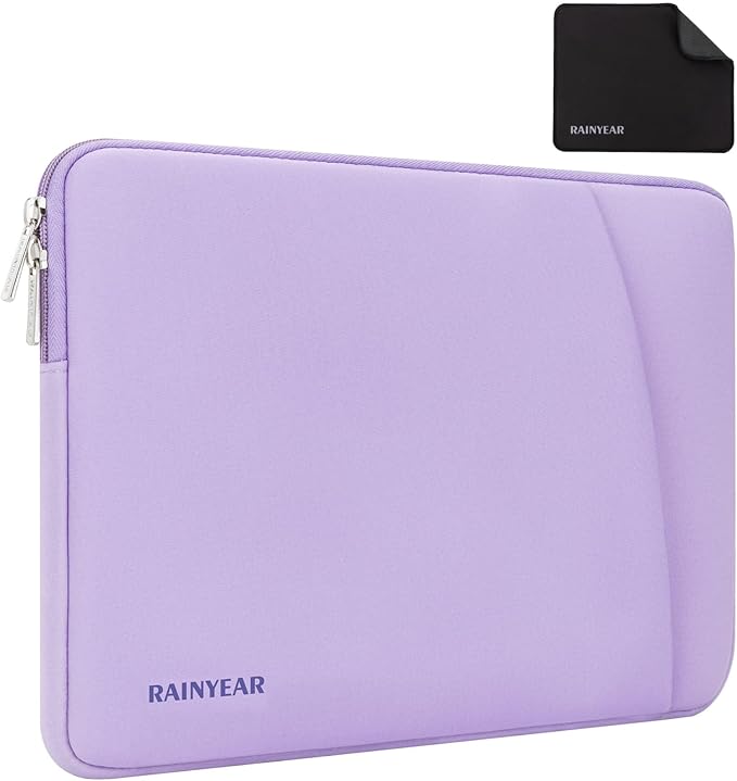 RAINYEAR Laptop Sleeve Case with Front Pocket, 15.6 Inch Protective Portable Case with Front Pocket, Briefcase Laptop Carrying Bag Cover Compatible for HP, Dell, Asus, Lenovo, Notebook, Purple