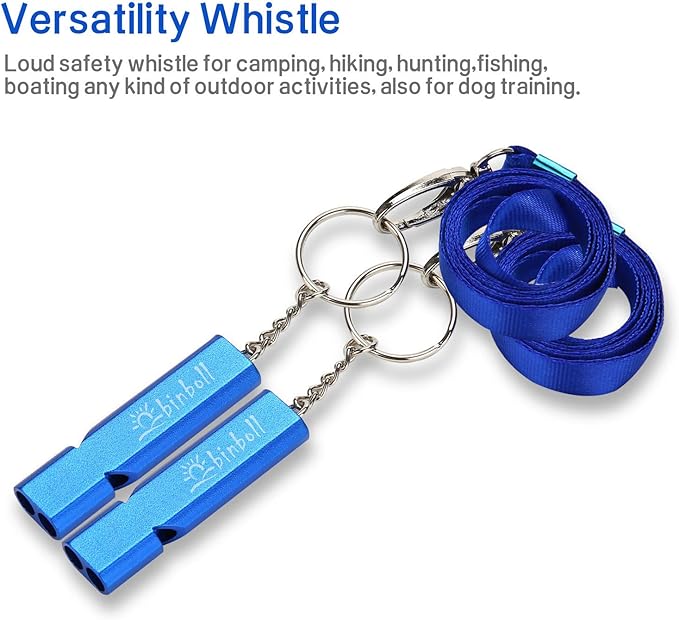 Emergency Whistles Lifeguard Safety Whistle with Lanyard and Keychain for Outdoor Camping Hiking Boating Backpacking Fishing Kayak Kids Rescue Signaling Loud Survival Whistle