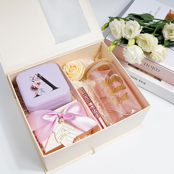 AYGXU Travel Jewelry Box for Women and Girls - Small Case With Initial A-Z - Teacher Gifts
