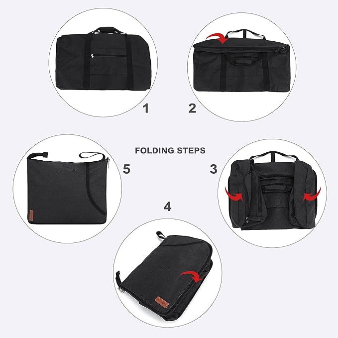 120L Duffle Bag for Travel, Large Foldable Waterproof Travel Duffel Bags Weekender Overnight Bag for Men and Women with Shoe Compartment (Black)
