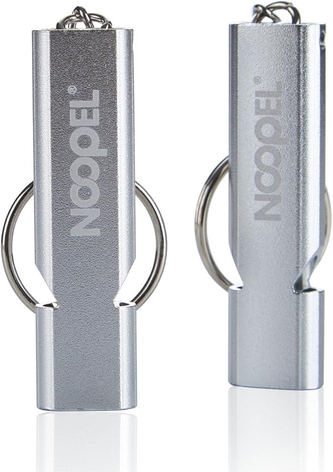 Noopel Emergency Whistles Lifeguard Safety Whistle with Lanyard and Keychain for Outdoor Camping Hiking Boating Backpacking Fishing Kayak Kids Rescue Signaling Loud Survival Whistle