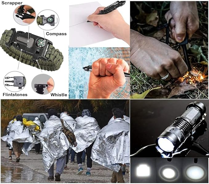 Outdoor Camping Survival Gear and Equipment, Survival Kits Fishing Hunting, Birthday Gifts for Men Dad Him Husband Boyfriend Teen Boy Camping Hiking
