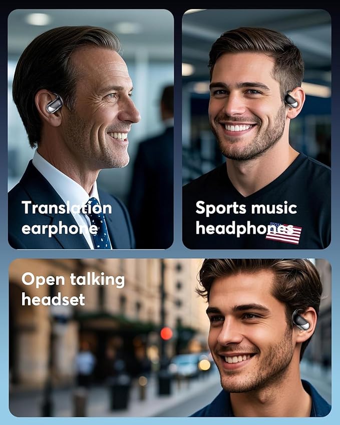 Translation Earbuds Real Time - AI 144 Language Translator Earbuds, Audifonos Traductores Inglés Español, 3-in-1 Translating Device, Translate Ear Buds for Travel Learning with Charging Case
