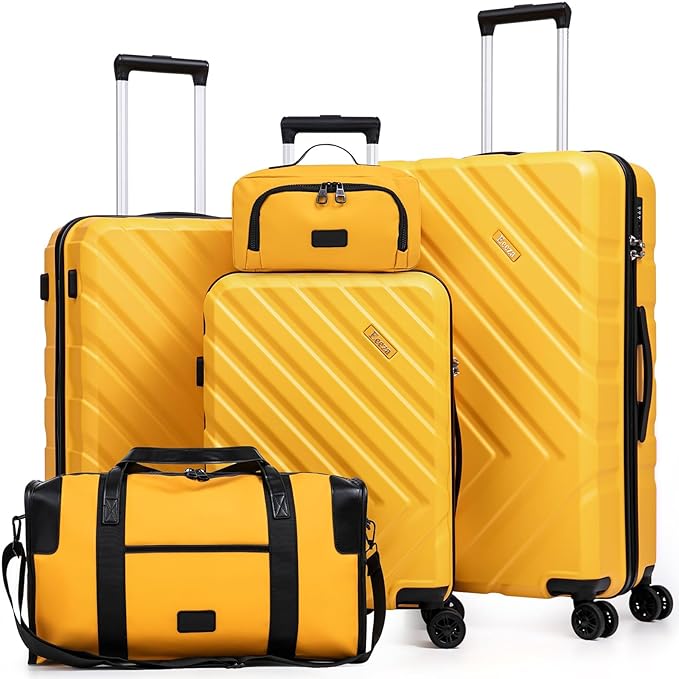 Luggage Sets 5 Piece, Suitcases with Wheels, ABS Hard Case Luggage with TSA Lock Spinner Wheels, Carry On Luggage Set(5 Piece Sets (20"/24"/28"/DB/TB))