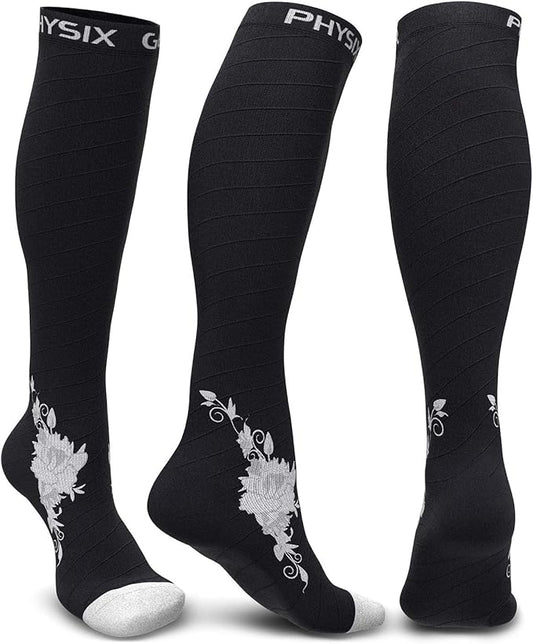 Physix Gear Compression Socks 20-30 mmHg - Men & Women - Running, Nurses, Shin Splints, Flight, Travel