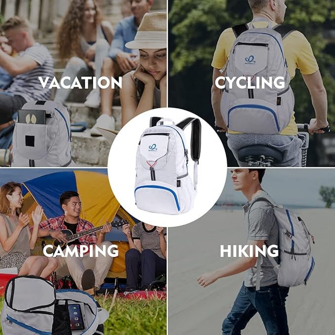 WATERFLY Small Lightweight Packable Backpack: 20l Ultra Light Foldable Travel Hiking Camping Daypack Day Pack for Man Woman