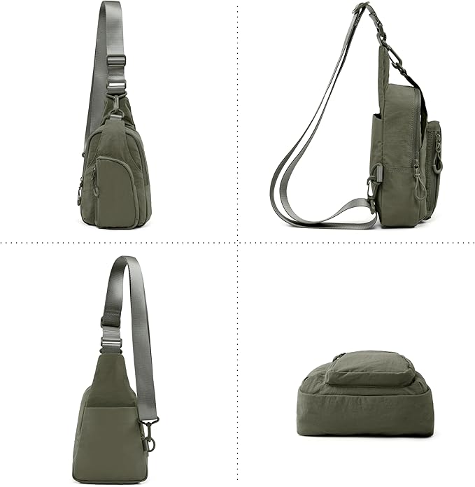 ODODOS Daily Sling Bag with Adjustable Straps Crossbody Chest Bag Lightweight Small Backpack for Casual Traveling Hiking