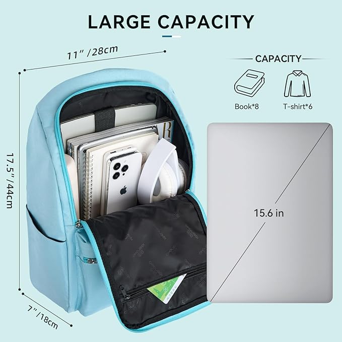 OMOUBOI Casual Daypacks Superbreak Backpack 14 inch Laptop Backpack for Women & Men Fits Tourism Business (Skyblue)