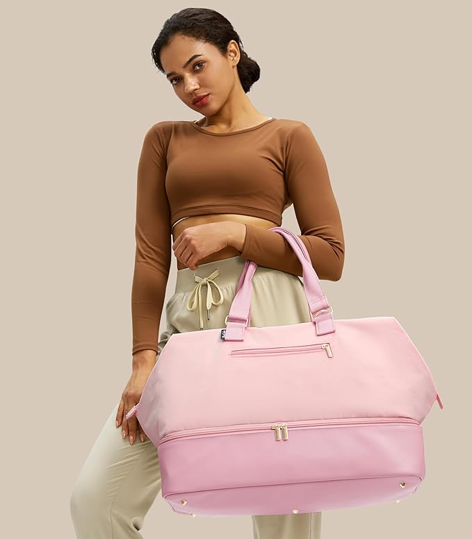 Weekender Bags for Women, Large Travel Duffel Bag with Shoes Compartment, Carry On Overnight Tote Bags with Toiletry Bags, Hospital Bags for Labor and Delivery