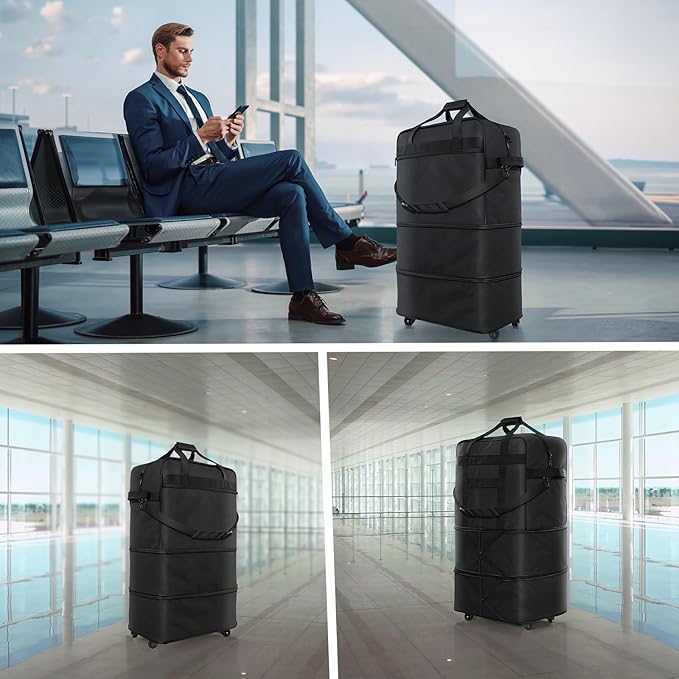 Suitcases with Wheels, Expandable Foldable Luggage Bag