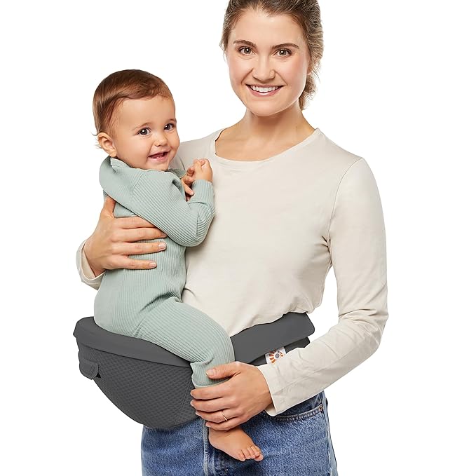 Ergobaby Alta Hip Seat All-Position Breathable Mesh Hip Seat & Carrier, Graphite Grey