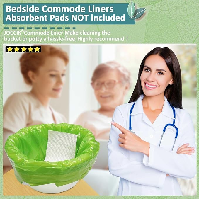 Commode Liners for Bedside Commode Vanilla Scented 150pcs Disposable Bags Universal Fit Most Standard Toilet Chair Bucke