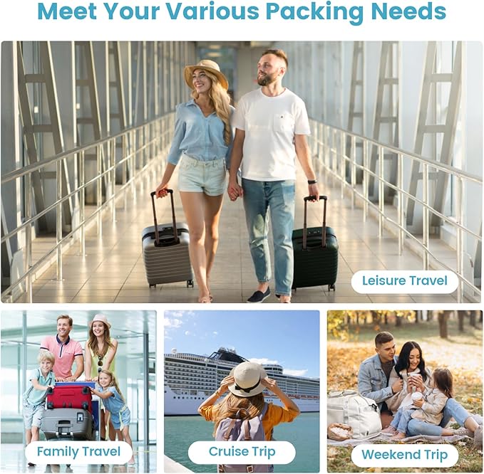 Cambond Compression Packing Cubes for Travel - 5 Set Multi-color See Through Mesh Compression Cubes for Travel Essentials, Space Saving Luggage Packing Organizers Bags for Carry on Suitcases