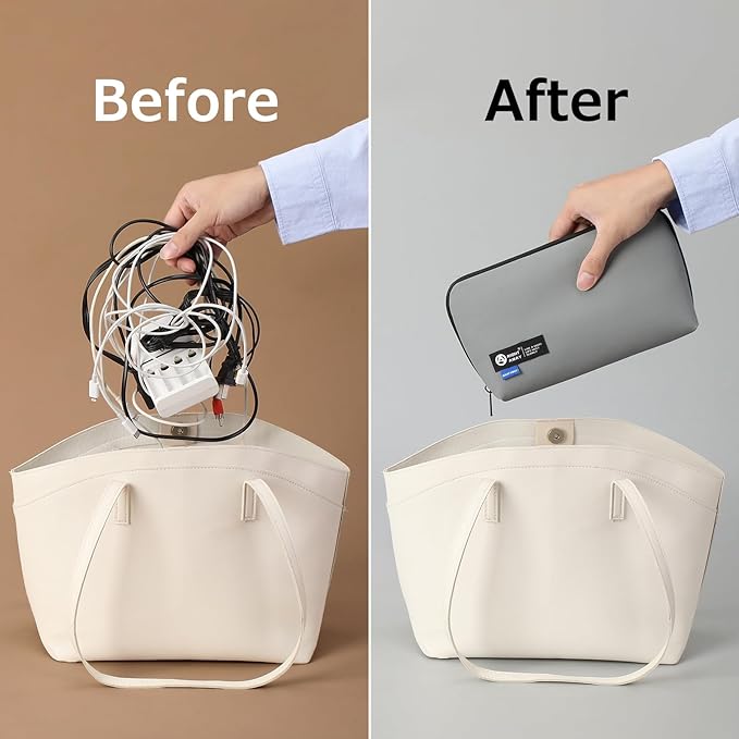 RIGHT AWAY Electronic Organizer,Waterproof Travel Accessories Storage, Tech Pouch for Cord, Power bank, Airpods, Daily Items