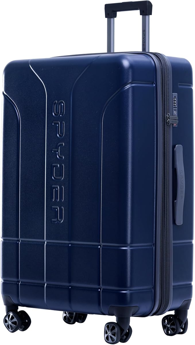 Spyder Carve 29 Inch Large Checked Luggage Expandable Hardside Upright Suitcase, Navy