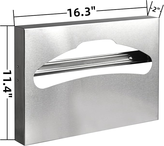 Toilet Seat Cover Dispenser,Commercial Stainless Steel Brushed Toilet Seat Cover Holder for Disposable Toilet Seat Covers Wall Mount for Bathroom Restroom