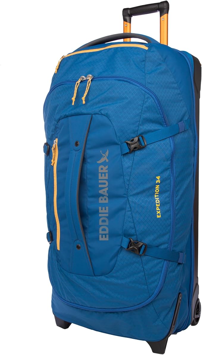 Eddie Bauer Expedition 34 Duffel 2.0 - Lightweight Travel Luggage Made From Rugged Polycarbonate and Nylon, True Blue