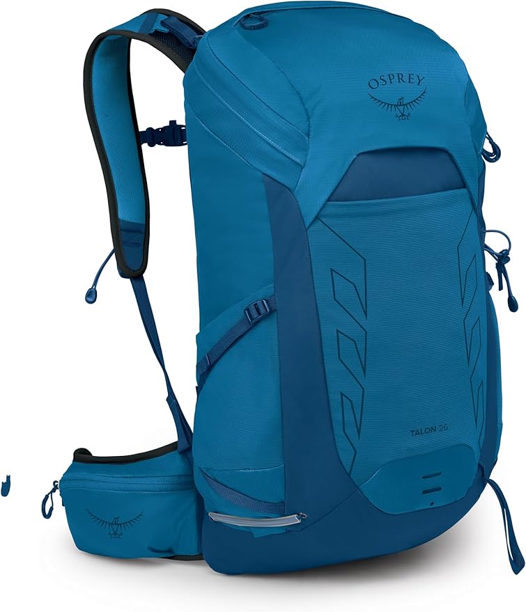 Osprey Talon 26L Men's Lightweight Hiking Backpack with Hipbelt, Scoria Blue/Night Shift