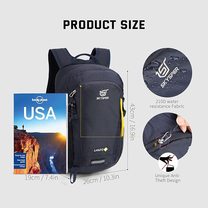 SKYSPER Small Hiking Backpack, 20L Lightweight Travel Backpacks Hiking Daypack for Women Men