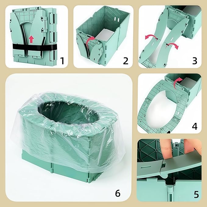 Travel Potty,Portable Potty Seat Foldable Travel Training Toilet Seat,Foldable Toilet for Outdoor Camping (Blue)