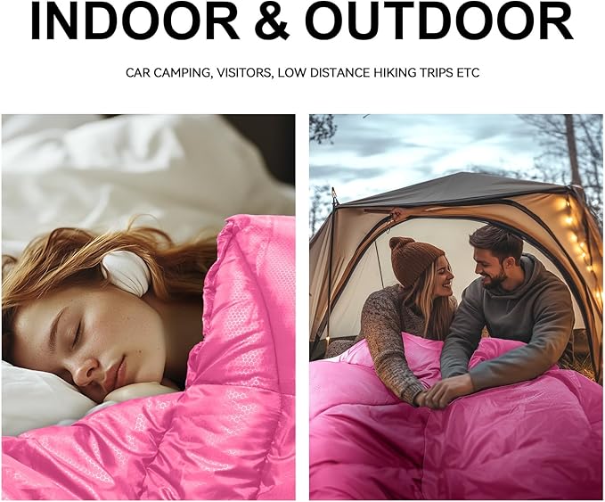 Sleeping Bags for Adults Cold Weather,Portable, Waterproof,Lightweight Sleeping Bag for Tall Girls Boys with Compression Sack for Warm Camping, Hiking, Outdoor & Indoor