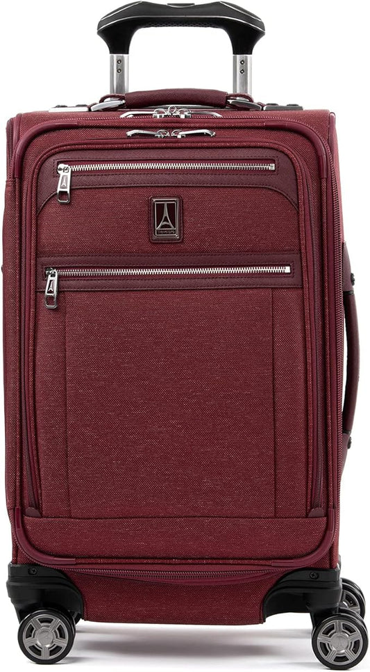 Travelpro Platinum Elite Softside Expandable Carry on Luggage, 8 Wheel Spinner Suitcase, USB Port, Suiter, Men and Women, Bordeaux Red, Carry On 21-Inch