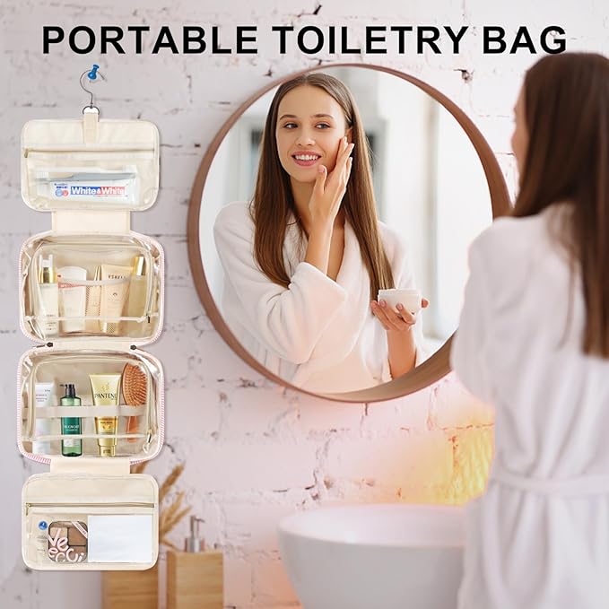 TOPEAST Initial Makeup Bag - Travel Toiletry Bag for Women, Personalized Birthday Gifts for Women Teen Girls Sister Daughter, Travel Tolietry Bag Monogramme Makeup Bag - Letter M, Blue