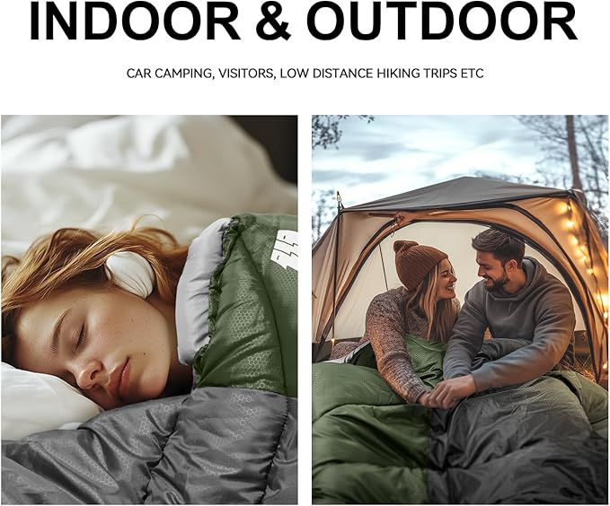 Sleeping Bags for Adults Cold Weather,Portable, Waterproof,Lightweight Sleeping Bag for Tall Girls Boys with Compression Sack for Warm Camping, Hiking, Outdoor & Indoor