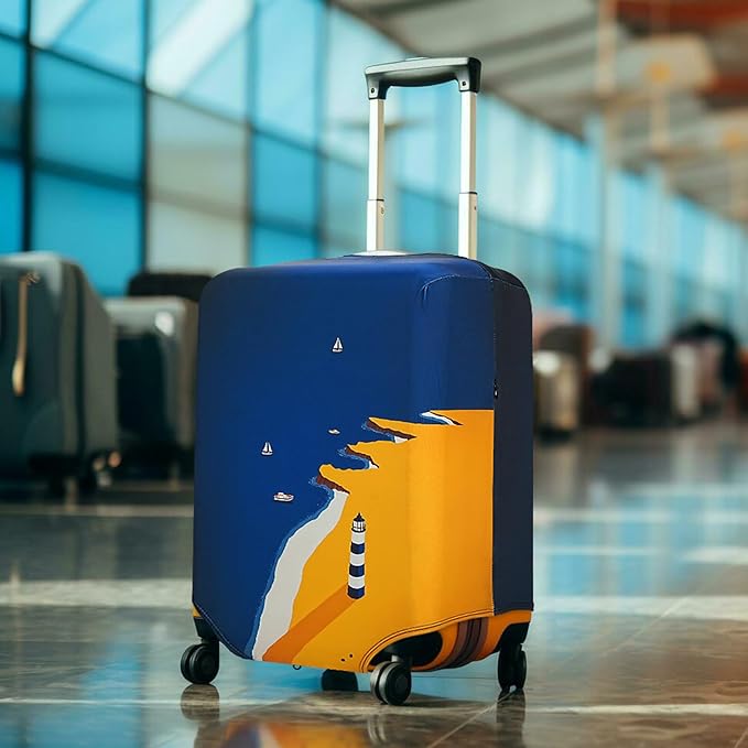 HYPER VENTURE Washable Luggage Cover - Fashion Suitcase Protector Fits 18-22 Inch Luggage (Lighthouse, S)