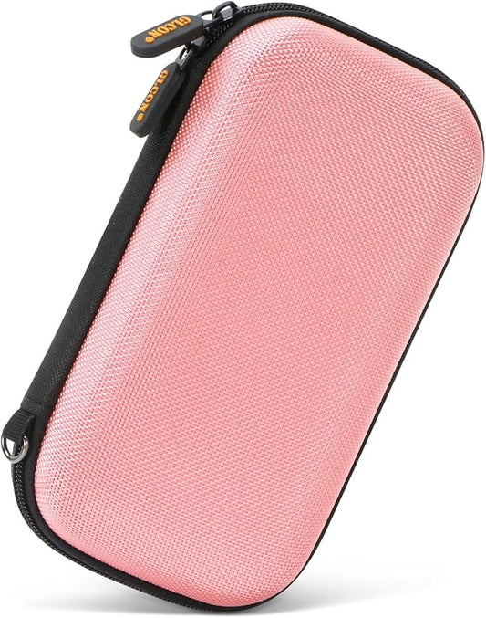 GLCON Electronic Organizer Travel Case - Shockproof Carrying Case Hard Protective Tech Pouch for Power Bank, Earbuds, Hard Drive, Smartphone, Cable, Charger, Adapter - Small Zipper Storage Bag - Pink