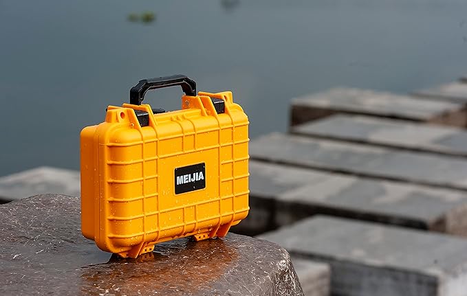 MEIJIA Portable All Weather Waterproof Protective Hard Case, Small Camera Case,Dry Case with Customizable Foam,Fit Use of Drones, Camera,Equipments, 11.65 ”x8.35”x3.78”